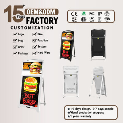 качество  Floor Standing Android Digital Advertising Display 21.5 Inch with LED Fluorescent Writing Board завод