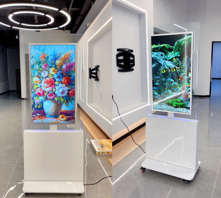 Прозрачный стендовый киоск с двусторонним LCD-дисплеем