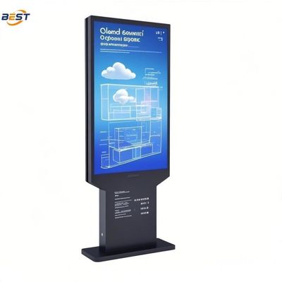 Наружный LCD цифровой вывески сверхтонкий устойчивый к погодным условиям рекламный экран толщиной 30 мм и IK10 закаленное стекло