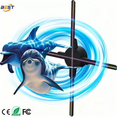 Светодиодный голографический вентилятор с 768 светодиодными лампами, яркостью 3740 нит и углом обзора 176° для использования в помещениях