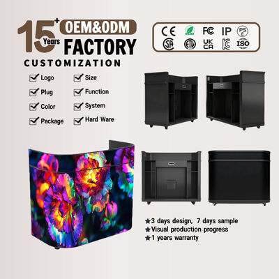 P1.8 GOB Крытый светодиодный дисплей SMD1212 на стойке регистрации Plug and Play Мобильные колеса