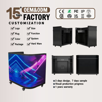 Изогнутый настраиваемый светодиодный ресепшн GOB с регулируемой высотой для бизнеса