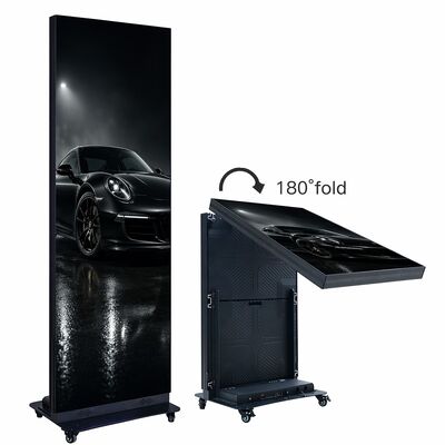 P2.5 Портативный складной светодиодный плакат дисплей высокая яркость 640x1920 мм Алюминиевая сплав стойка