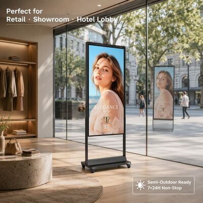 43-65 Inch Double Sided LCD Digital Signage 3000cd m2 Floor Stand Wire Hanging Side Bracket Mount Advertising Display
