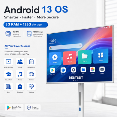 32 дюйма Android 13 батарейный мобильный смарт-экран сенсорный цифровой вывески 4K IPS 8GB 128GB