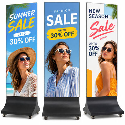 Outdoor LED Poster Display 640x1600mm P2.5 4500nits IP65 Weatherproof Advertising Screen