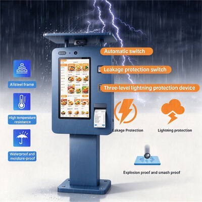 55 Inch Outdoor Digital Ordering Kiosk IP65 Waterproof 3000 Nits Touch Screen Self Service Terminal for Drive Thru QSR